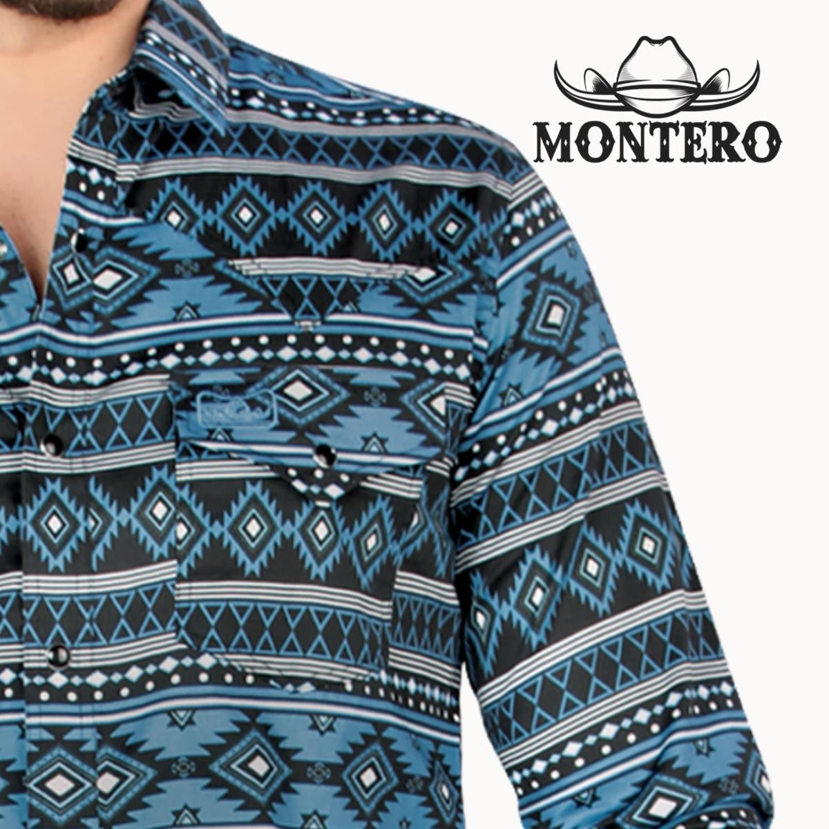 MT4007 BLACK PRINTED SHIRTS BLACK FABRIC WIT MULITICOLS PRINT SNAP BUTTON MENS SHIRTS