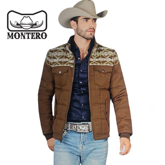MT08888 BROWN WESTERN COTTON JACKET MENS FLUR  LINNED BROWN Tops