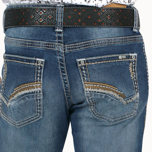 MONTERO JEANS WESTERN STYLE MT4653 medium Blue Washed Denim Boot - Biege, Medium Stitching, Classic Western Style, Machine Washable, All Seasons - Aesthetic - Streetwear, Stylish, Trouser, Overall, Man, Shirts, Cowboy, Pants, Menswear